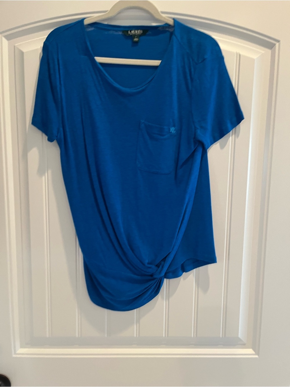 Ralph Lauren Royal Blue Short-Sleeve Knot Front Tee